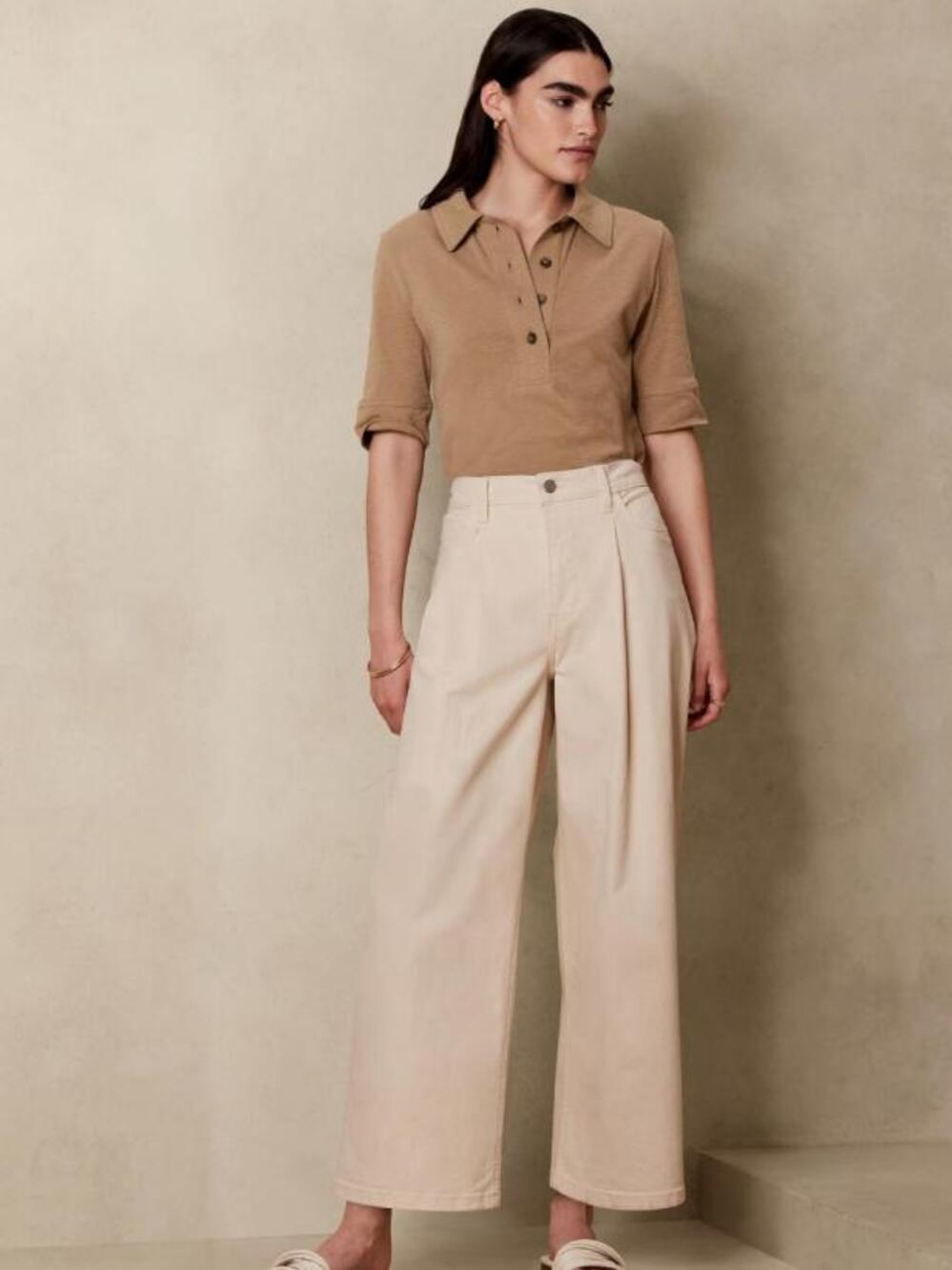 Banana Republic wide leg cropped jean, size 34/18